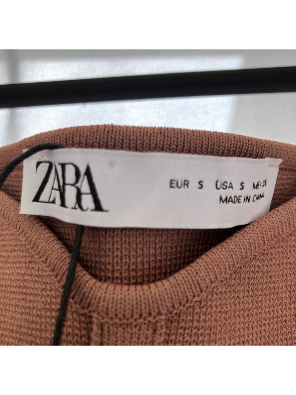 Zara Womens Poplin Puff Sleeve Nylon Corset Crop Top Size Small Brown SP NWT - Picture 5 of 12